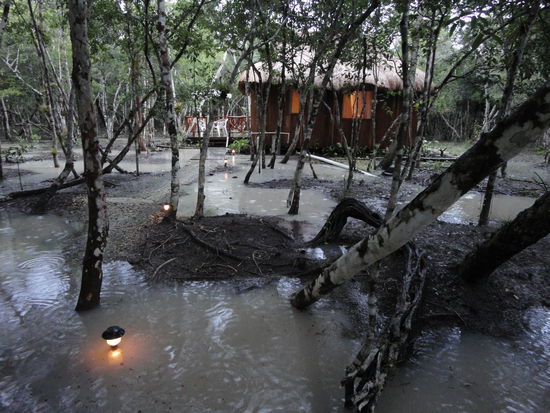 Land unter beim Rio Bec Dream, aber die Hütte war trocken