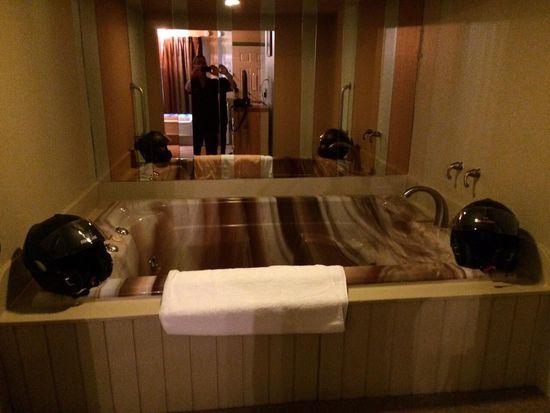 Der spa Bereich war unsere Helmablage