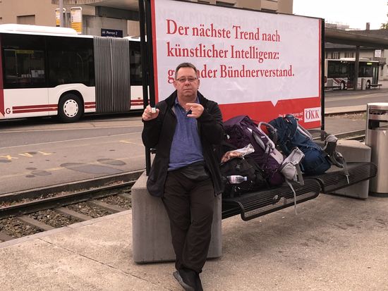 Jetzt geht es los! Man beachte das Gepäck!