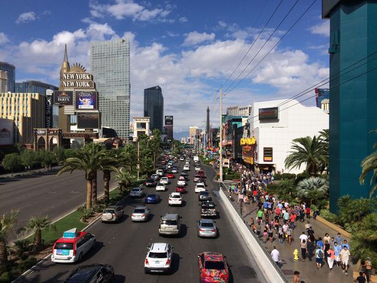 Der "Strip" mit all den berühmten Hotels und Casinos