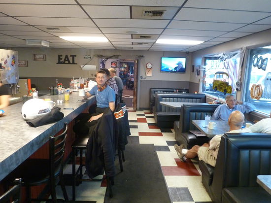 Unser Frühstück in einem Café. So wie man es sich in den USA vorstellt