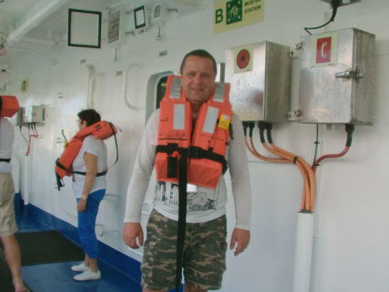 Ich beziehe meine Kabine, danach gibt es eine Rettungsübung.