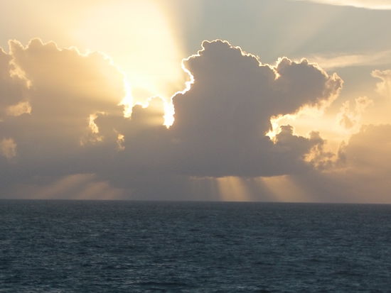 Den Nachmittag und den Abend verbringen wir auf See.