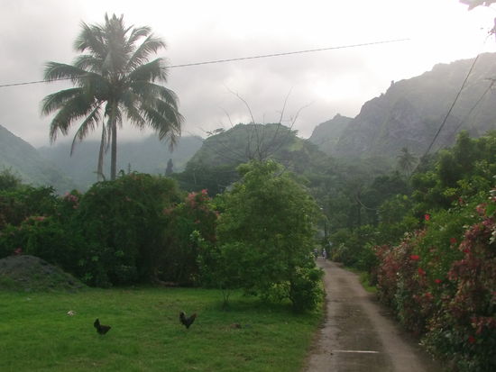 Zu erst geht es ins Dorf, wo wir die Herstellung von Kleidung aus natürlichen Rohstoffen sehen können.