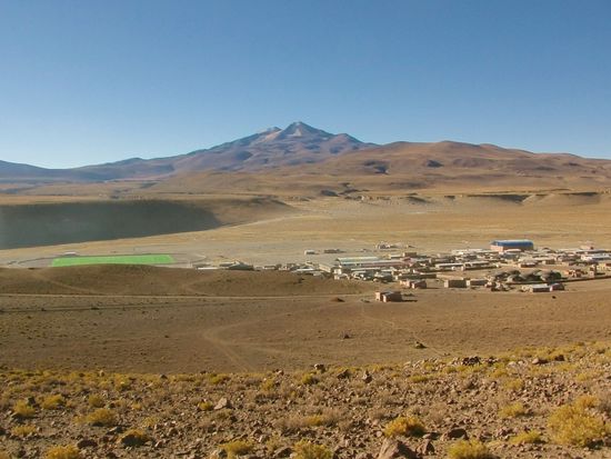 Am nächsten Morgen geht es weiter zur roten Lagune. Ein letzter Blick auf den Uturuncu