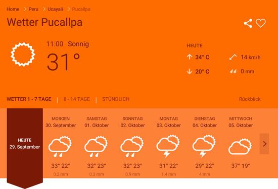 In Pucallpa regnet es seit Tagen und es ist schwül.