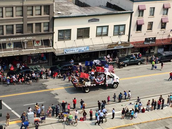 Logenplatz bei der Parade zum  Independence Day