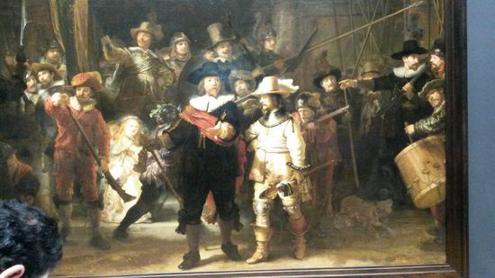 Das berühmte Gemälde von Rembrandt "Die Nachtwache".