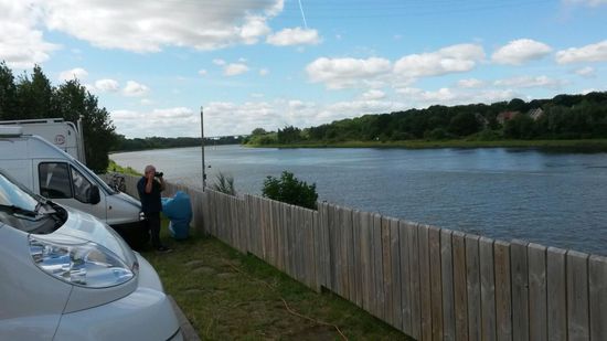 Unser Stellplatz am Nordostseekanal Kanal.