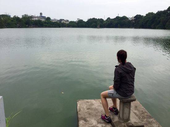 Blick vom Jadetempel auf den Hoan Kiem See
