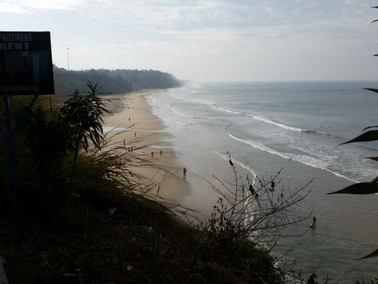 Der lange Strand von Varkala