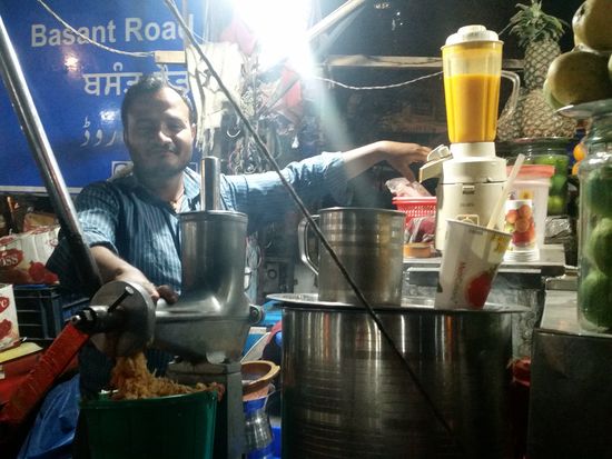 Saftverkäufer an der railway