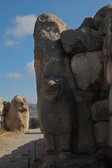 Hattusa - das Löwentor - Original-Statue