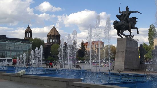 In der Stadtmitte von Gjumri