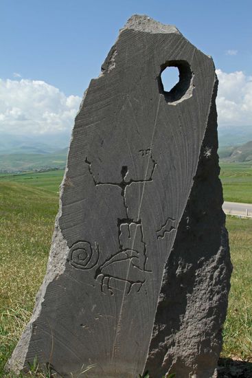 Stein mit Felszeichnung