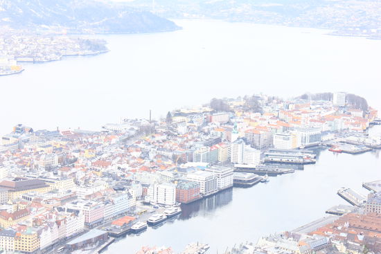 Ausblick vom Fløyen, auf 399m Höhe!