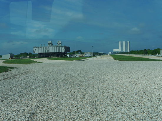 Transportweg von Fertigungshalle zur Abschussrampe.