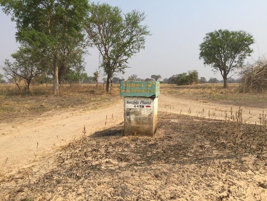 Wegweiser im Kafue Nationalpark