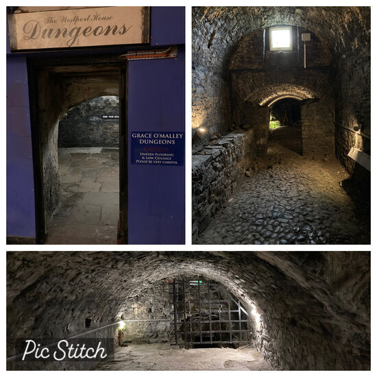 Vom ursprünglichen Turmhaus der Grace O’Malley übrig gebliebene Verliese, 
im Keller des Herrenhauses