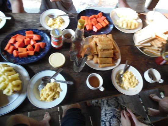 Ein letztes leckeres Frühstück im Dschungel