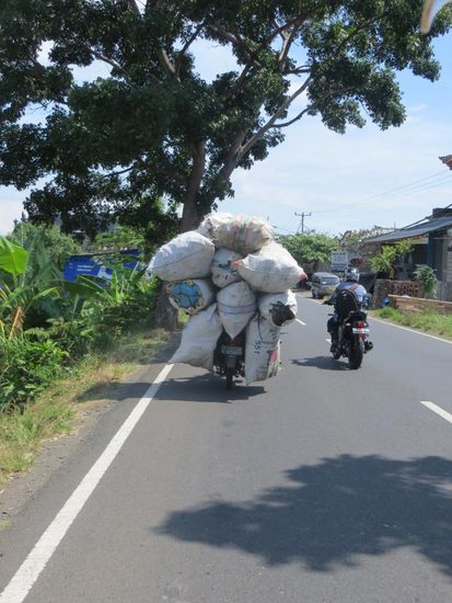 Leicht überladene Roller unterwegs... 