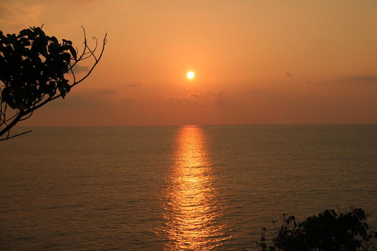 Sonnenuntergang am Km-Zero