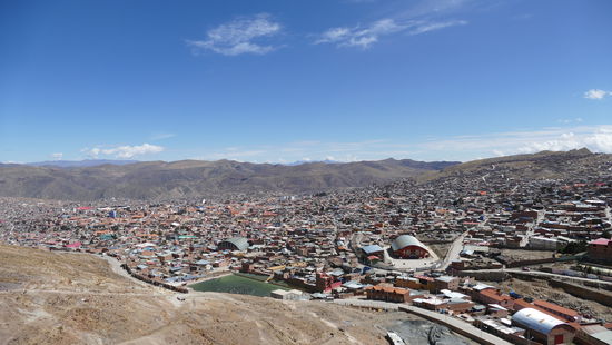 Blick auf Potosí vom Eingang der Minen aus