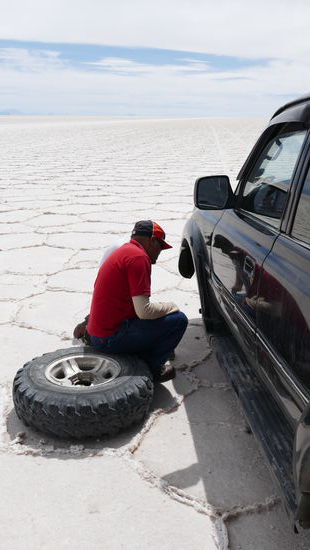 Kurze Zeit später war der Reifen aber wieder montiert und es konnte weitergehen