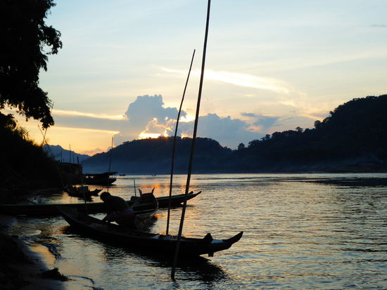 Sonnenuntergang am Mekong