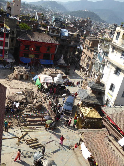 Hier war mal der Kasthamandap, woher Kathmandu ihren Namen hat
