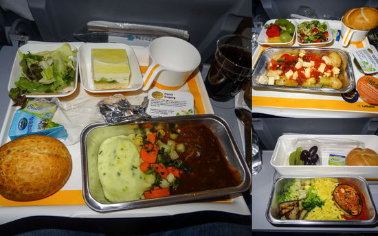 Unser Essen am Bord der LH A380