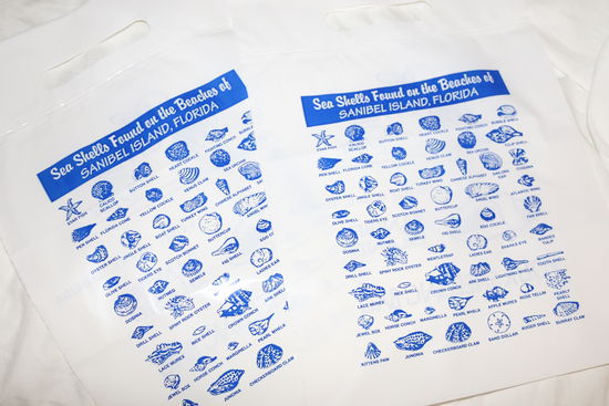 wir haben sogar Muschel-Sammeltüten bekommen