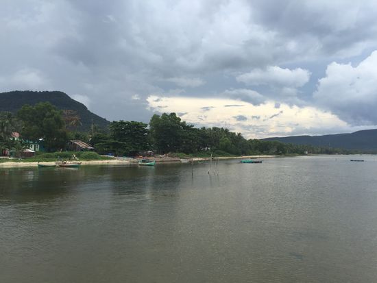 Blick auf die grüne Insel 