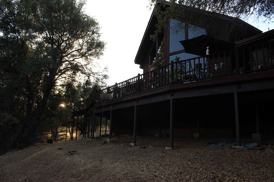 Die Fensterfront und Terrasse mit direktem Blick auf den See