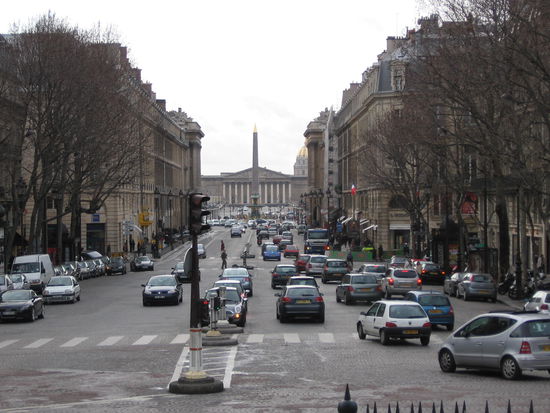 Blick auf den Place de la Concorde mit Obelisken