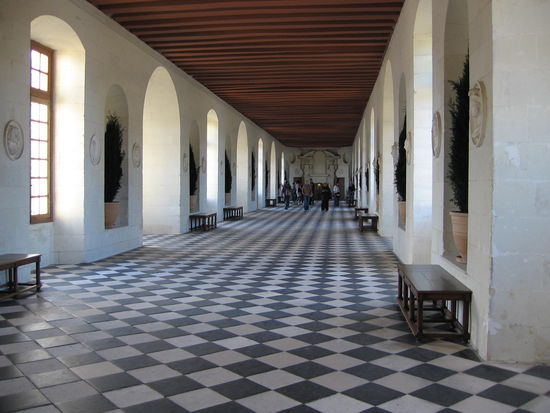 Die Galerie - erbaut 1576 von K. de Medici nach Plänen von Philibert de l'Orme (60m lang, 6m breit, 18 Fenster ... und das alles direkt über dem Fluß!)