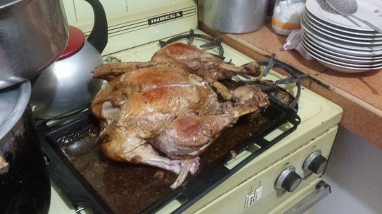 Sonntagsfestessen bei Stefanys Familie, wo ich die letzten Tage gewohnt habe