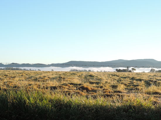 Der Nebel hing morgens über dem See. Das sah von oben ziemlich beeindruckend aus