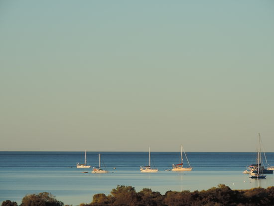 Boote vor Monkey Mia