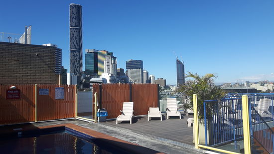 Ausblick von der Hostel Terrasse