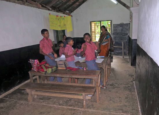 Klassenzimmer in der kleinen Privatschule