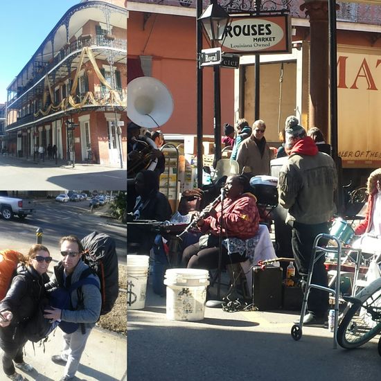 Typisches Haus, typische Reisende, typische Strassenbild