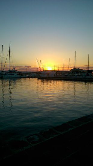 Sonnenuntergang am Hafen in Ortygia