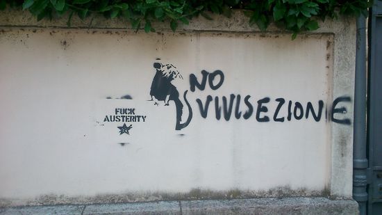 Graffiti in der Nähe der medizinischen Fakultät