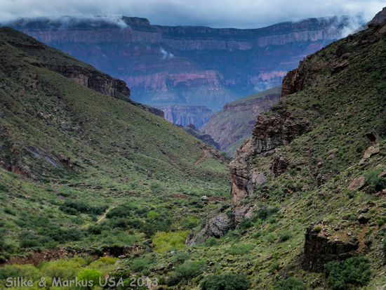 North Kaibab Trail, Blick auf den South Rim