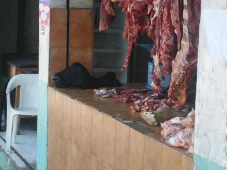 Metzgerei in Tena. (Grund zum Vegetarier werden... )