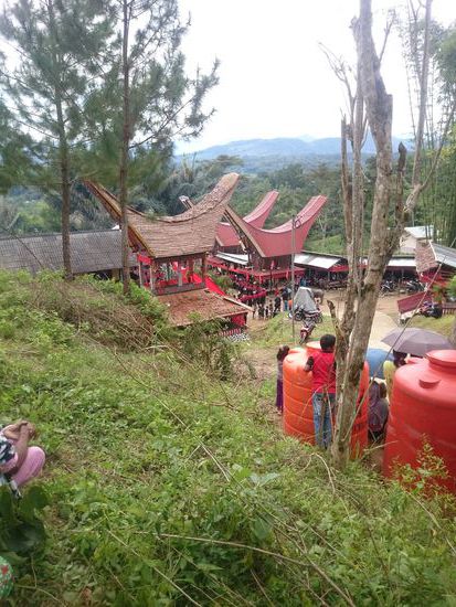 Aus sicherer Entfernung beobachteten wir den Beginn der Totenfeier
A biztos távolból figyeljük a temetés kezdetét