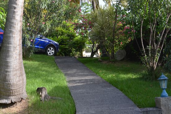 Das ist unser Weg hoch zum Pool