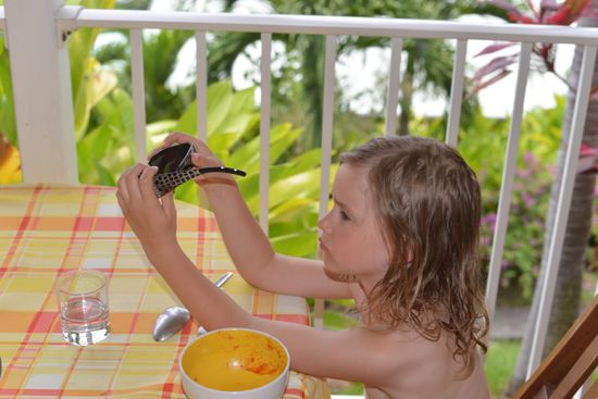 Wenn sie entspannt ist, guckt sie so grimmig, wie ich