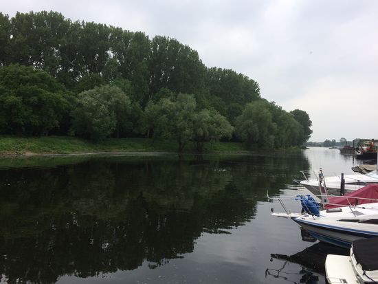 Blick zur Hafenausfahrt von Mondorf